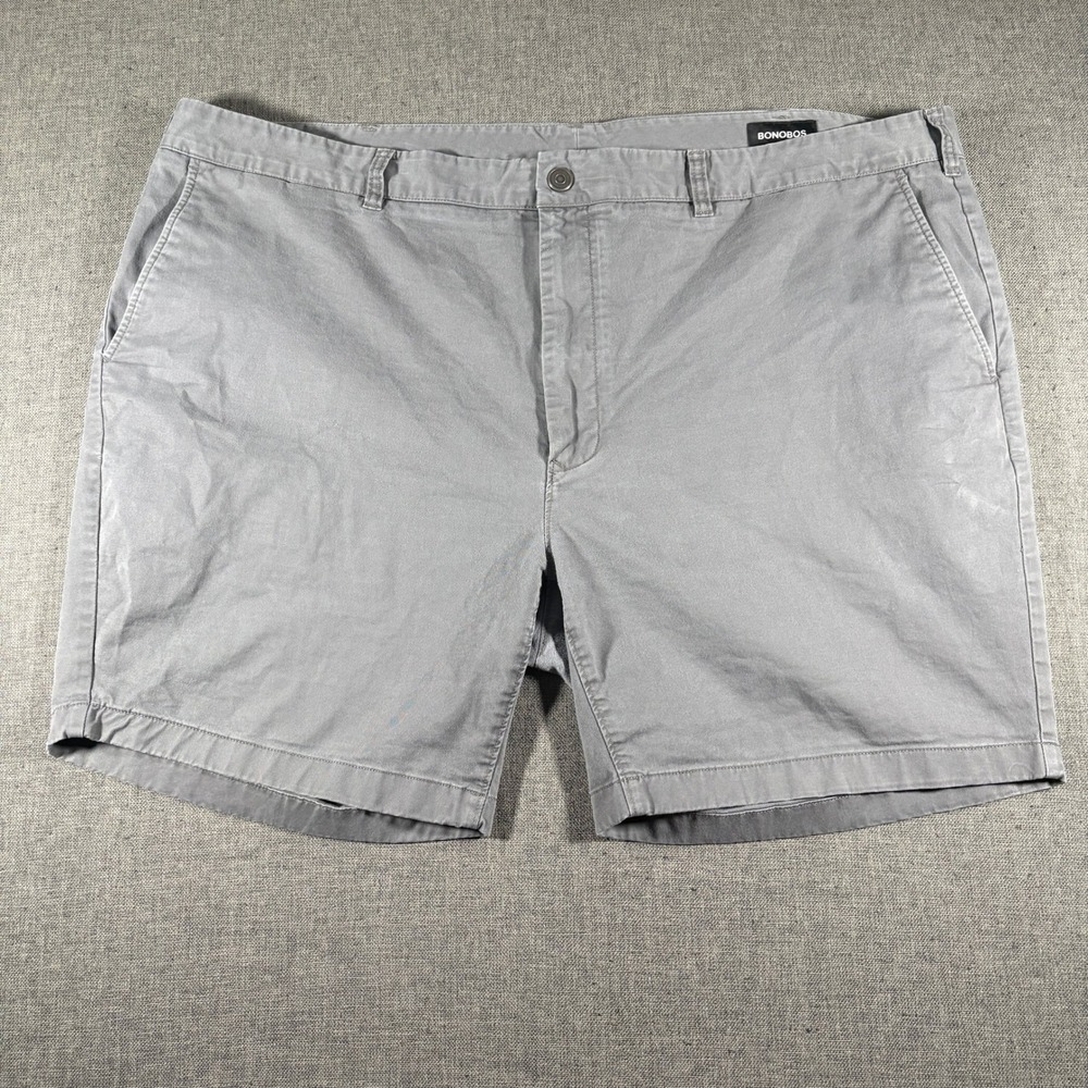 Bonobos Chino Shorts Mens 46 Grey 7 Inch Inseam Cotton Twill Casual